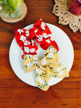 Floral Print Bow Hair Clip